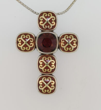 Brighton “The Duchess” Cross Reversible Red Swarovski Pendant Necklace