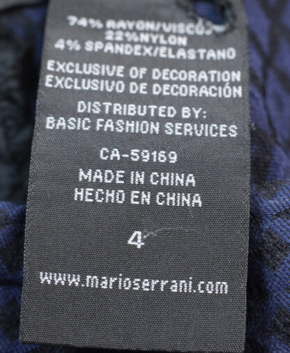 Mario Serrani Italian Indigo Diamond Pattern Pants size 4 - Image 2