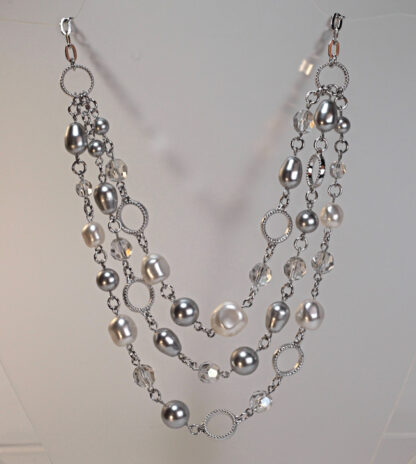 Touchstone South Seas Necklace Stimulated Pearl and Crystal Necklace - Image 4