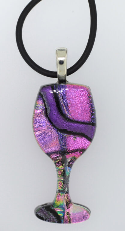 Dichroic Fused Wine Glass Charm Necklace - Image 2