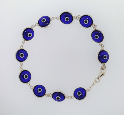 Sterling Silver Blue Evil Eye Bracelet