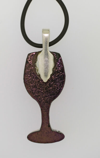 Dichroic Fused Wine Glass Charm Necklace - Image 3