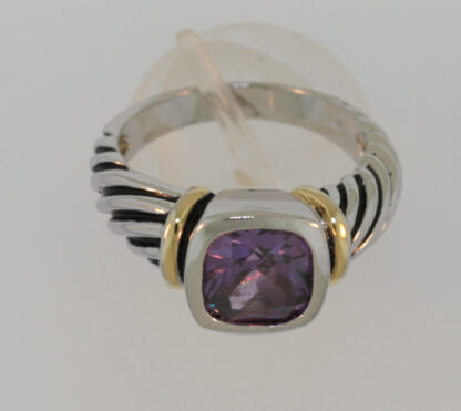 Purple Stone 2 Tone Ring Size 6.5