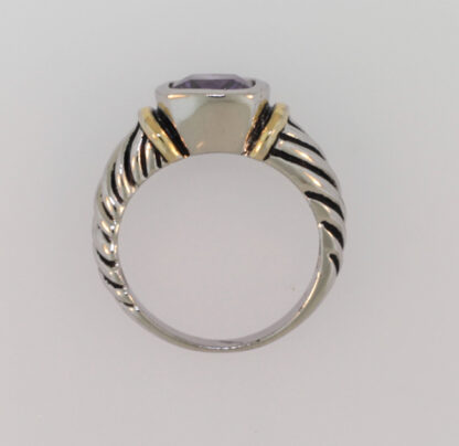 Purple Stone 2 Tone Ring Size 6.5 - Image 2