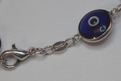 Sterling Silver Blue Evil Eye Bracelet - Image 2