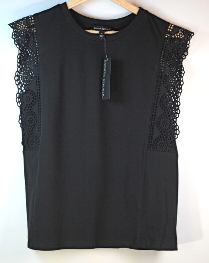 Banana Republic Black Tank Top with Lace Sides size small - Image 5