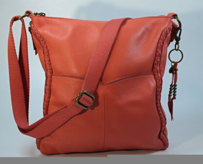 The Sac Lucia Leather Orange CrossBody Purse