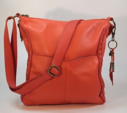 The Sac Lucia Leather Orange CrossBody Purse - Image 2