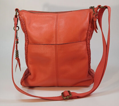 The Sac Lucia Leather Orange CrossBody Purse - Image 3