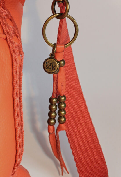 The Sac Lucia Leather Orange CrossBody Purse - Image 7