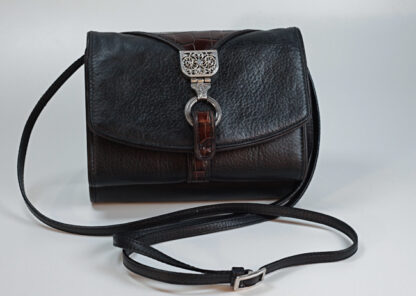 Brighton Nepal Organizer Black Leather Purse