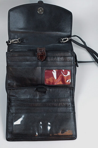 Brighton Nepal Organizer Black Leather Purse - Image 4