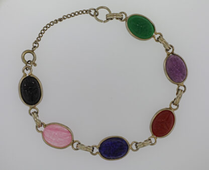 Vintage Multi Stone Scarab Bracelet