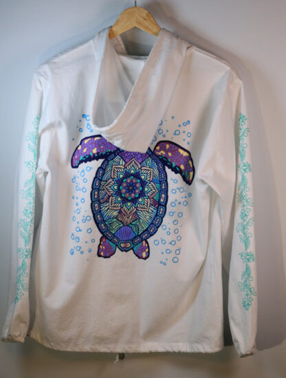 Vintage 90's YachtClub San Diego California Turtle White Jacket Size Small - Image 2