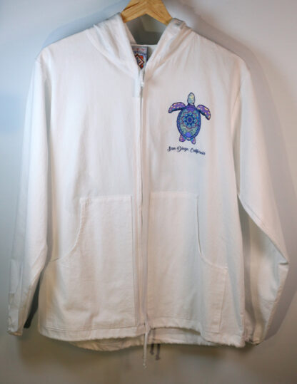 Vintage 90's YachtClub San Diego California Turtle White Jacket Size Small