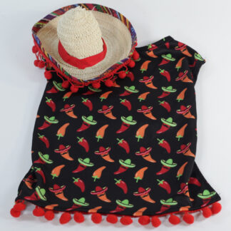 hot chilli pepper dog outfit with sombrero