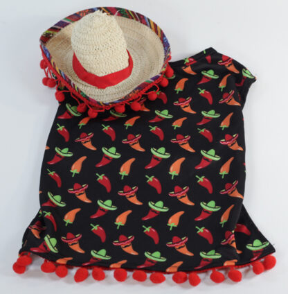 hot chilli pepper dog outfit with sombrero