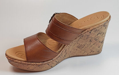 B.O.C Cork Wedge Sandals with Faux Leather Straps Size 7M - Image 6