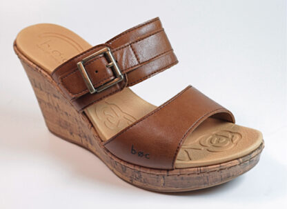 B.O.C Cork Wedge Sandals with Faux Leather Straps Size 7M - Image 4