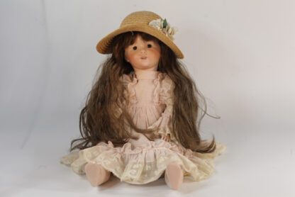 Italian Porcelain Doll in a Ruffled Pink Dress - Image 3