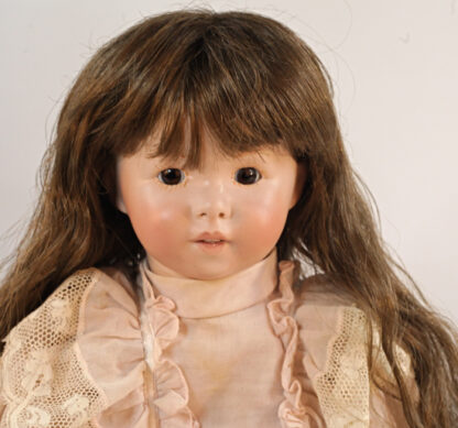 Italian Porcelain Doll in a Ruffled Pink Dress