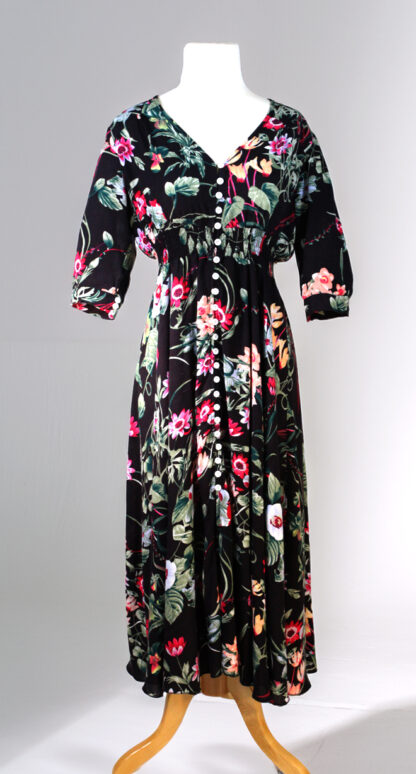 Shein Floral Black Long Dress Size 8/10