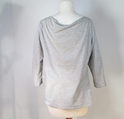 Necessitees Grey Cotton 3/4 Sleeve Top Size Large - Image 2