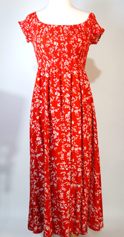 Shein Red and White Floral Design Dress 8/10 - Image 2