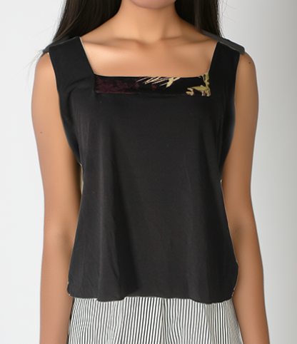 Lee Anderson Black tank with impressionist art design small